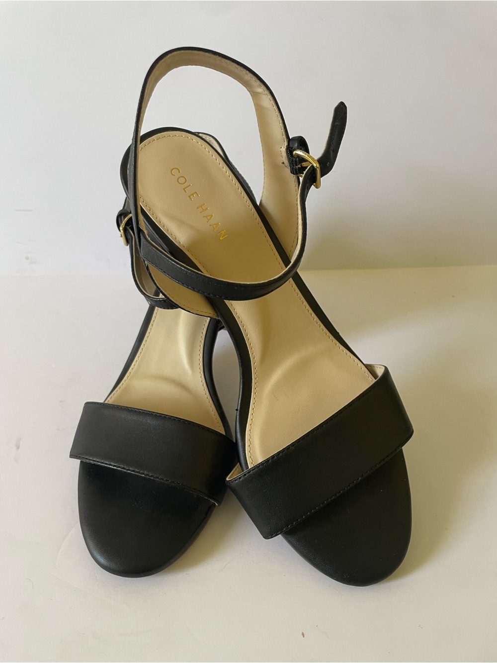 Cole Haan Women’s Black Strappy Open Toe Ankle Strap Buckle Heels Size 6 N